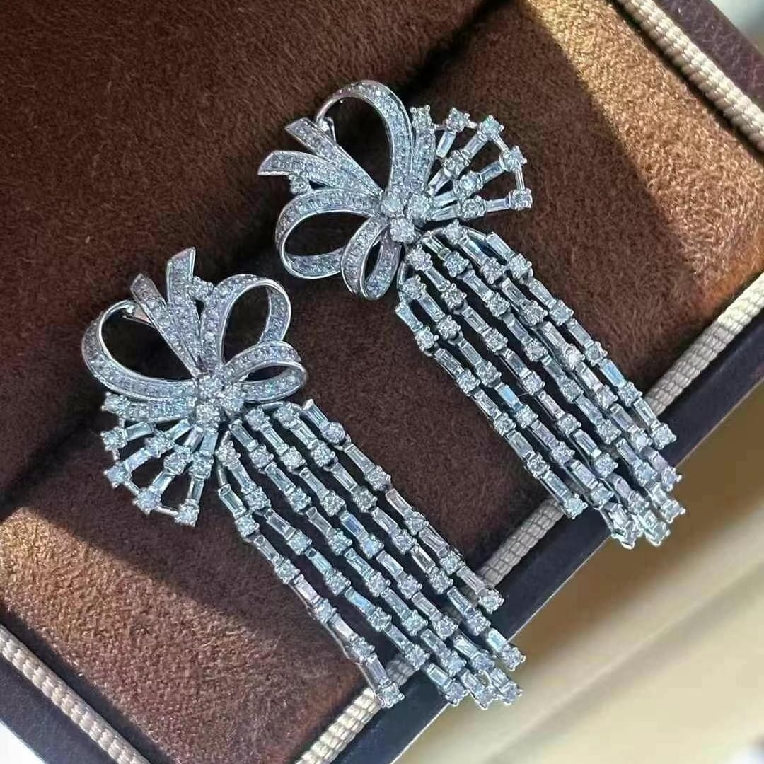 14k Gold 1.8 Ct Natural H Diamond Earrings - 3