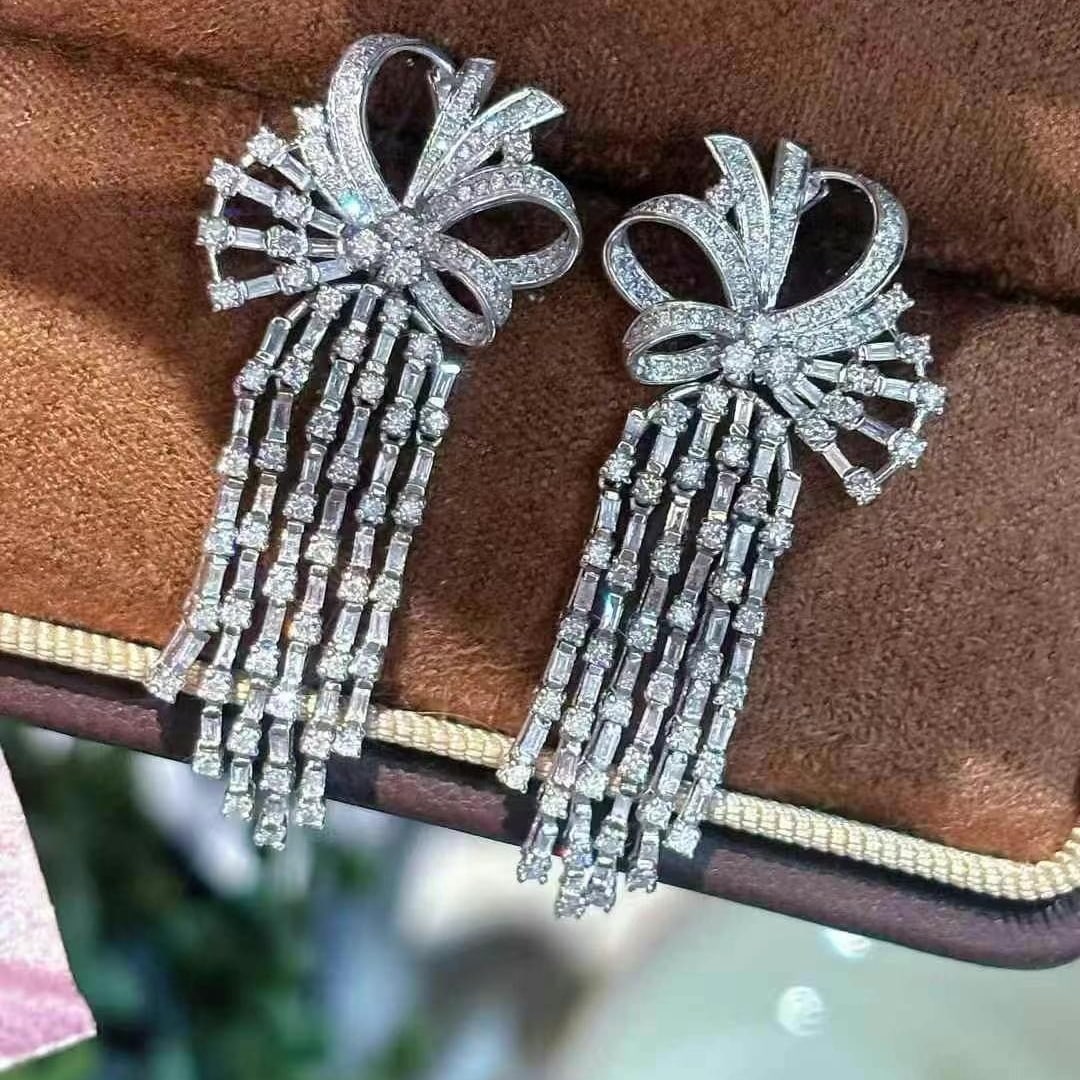 14k Gold 1.8 Ct Natural H Diamond Earrings - 4