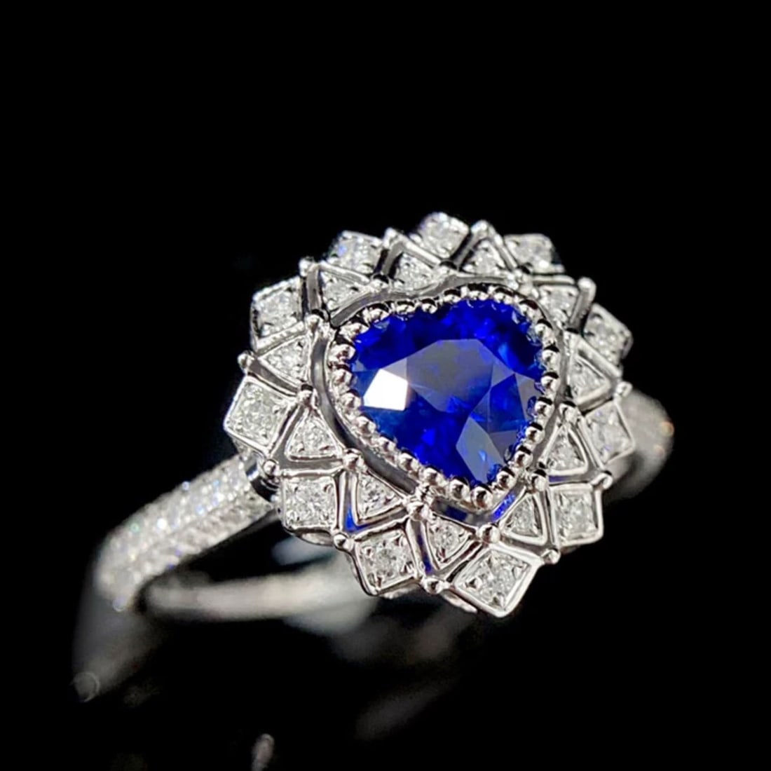 14k Gold 1.40 Ctw Natural Sapphire & Diamond Ring - 3