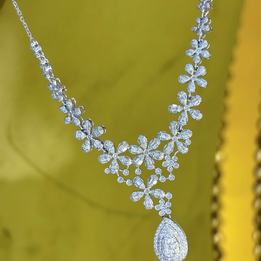 14k Gold 1.5 Ct Natural H Diamond Necklace - 3