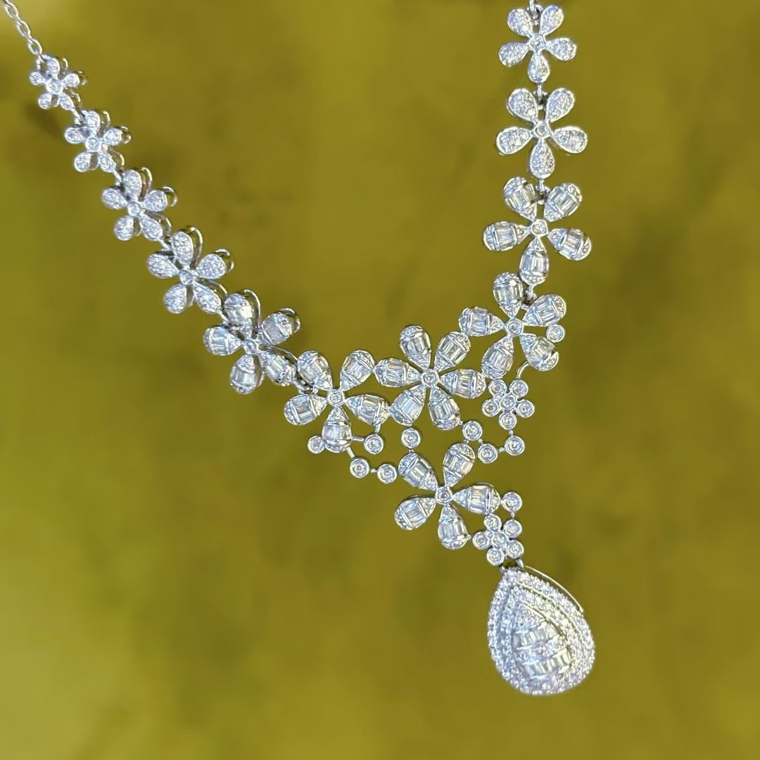 14k Gold 1.5 Ct Natural H Diamond Necklace - 5