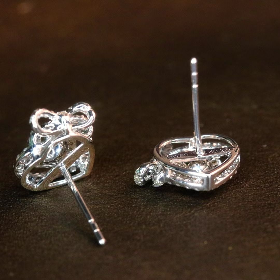 14k Gold 0.52 Ct Natural Yellow Diamond & Diamond Earrings - 6