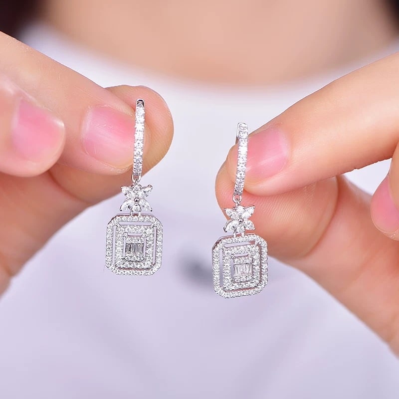 14k Gold 1 Ct Natural H Diamond Earrings - 3