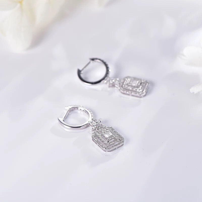 14k Gold 1 Ct Natural H Diamond Earrings - 4