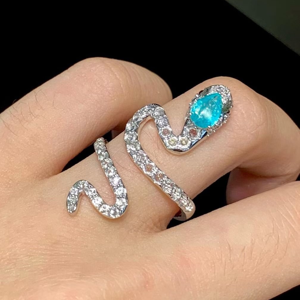 14k Gold 0.55 Ct Natural Paraiba Tourmaline & Diamond Ring - 5