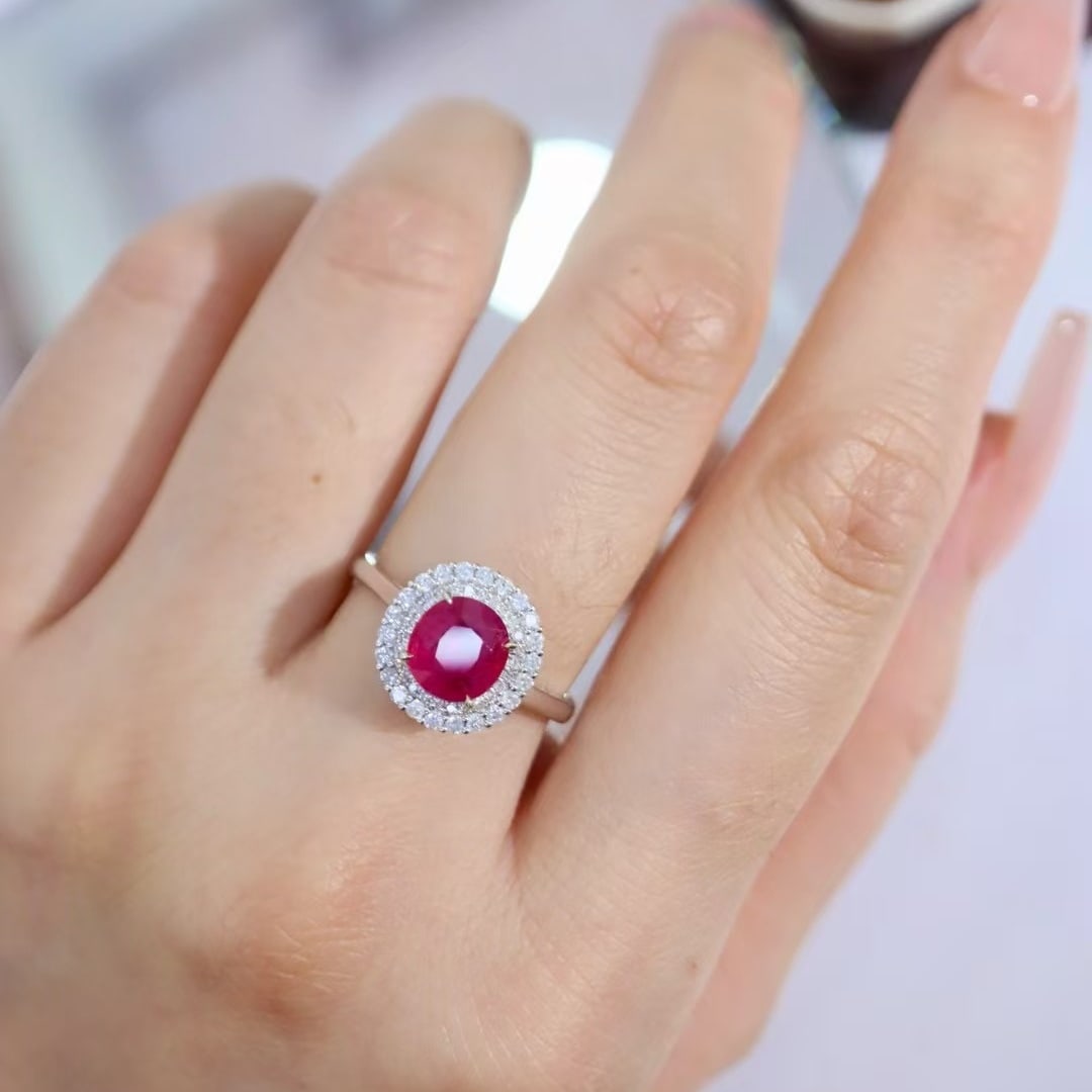 14k Gold 1.97 Ctw Natural Ruby & Diamond Ring - 5
