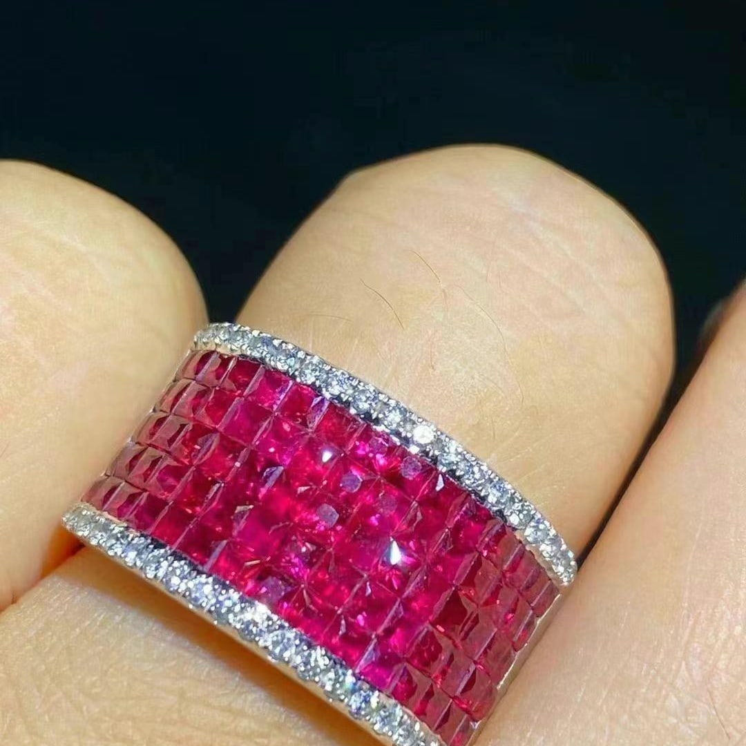 14k Gold 3.5 Ctw Natural Ruby & Diamond Ring - 3