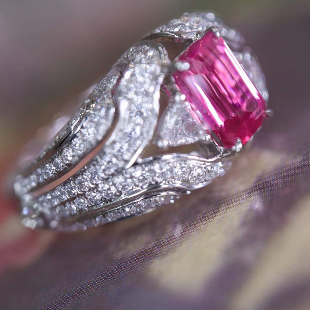 14k Gold 1.95 Ctw Natural Spinel & Diamond Ring - 3