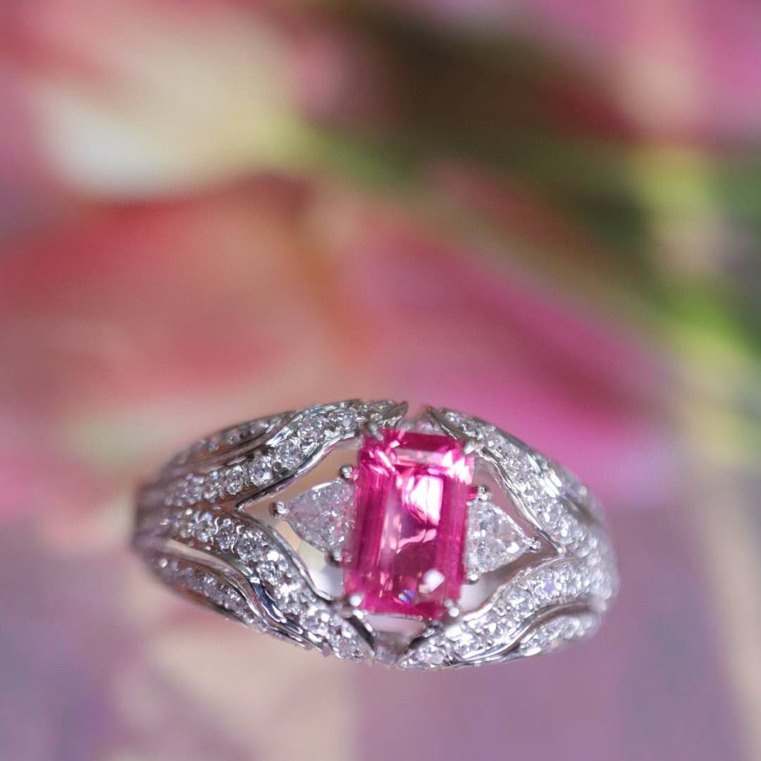 14k Gold 1.95 Ctw Natural Spinel & Diamond Ring - 7