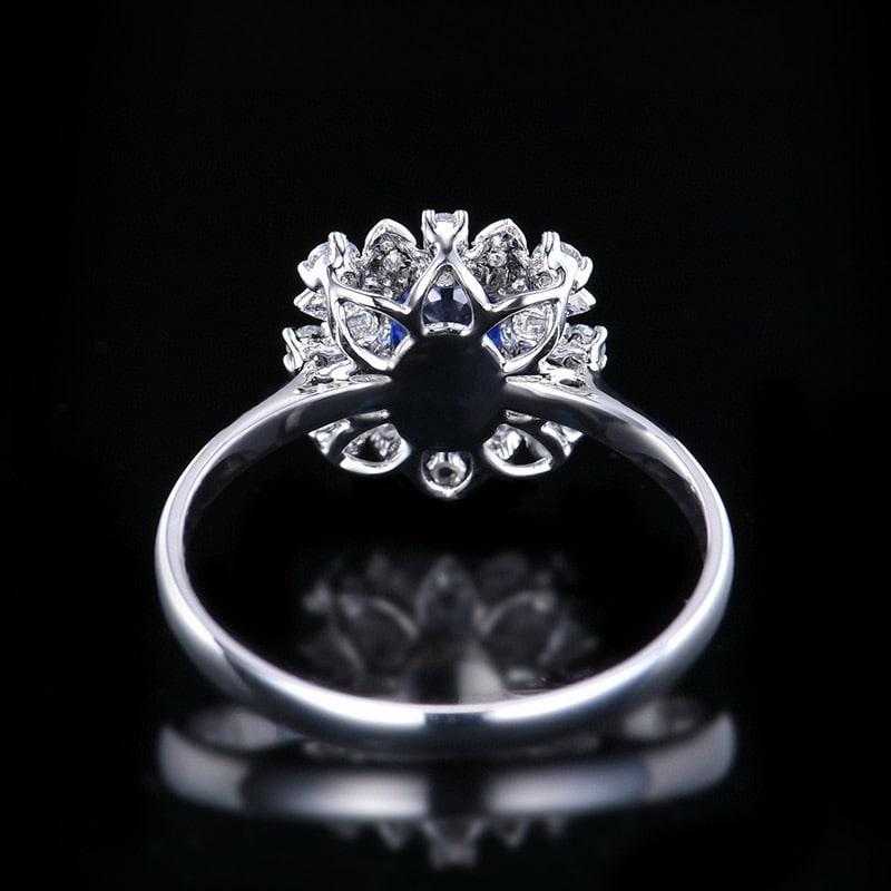 14k Gold 0.56 Ctw Natural Sapphire & Diamond Ring - 5