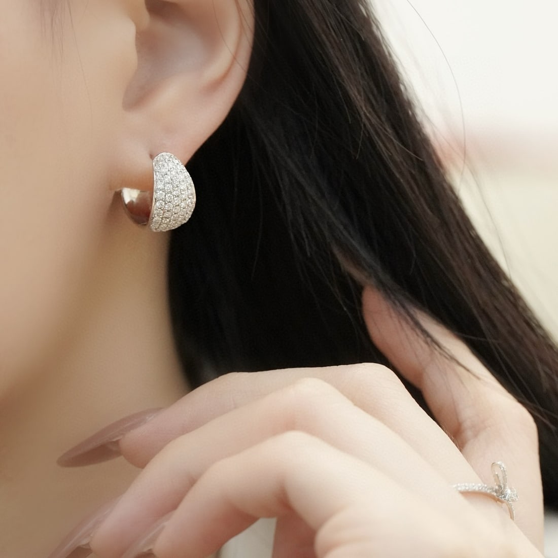 14k Gold 1.6 Ct Natural H Diamond Earrings - 5