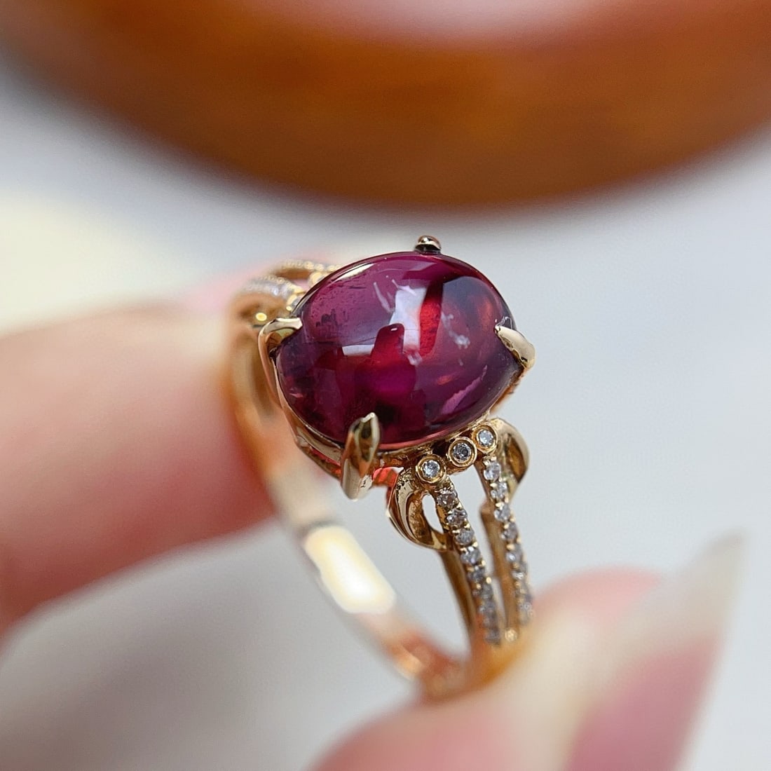 14k Gold 3.35 Ct Natural Tourmaline & Diamond Ring - 3