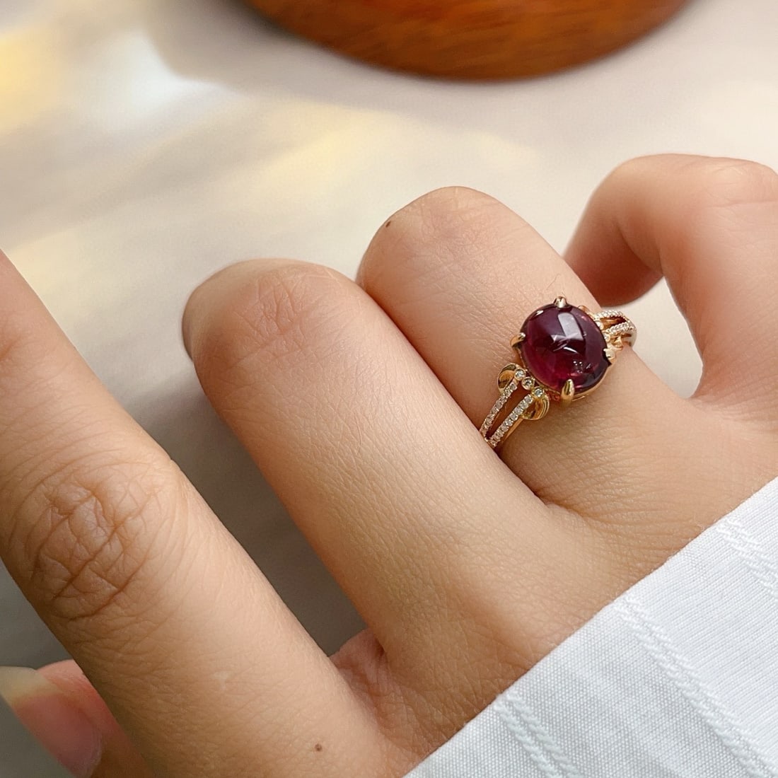 14k Gold 3.35 Ct Natural Tourmaline & Diamond Ring - 5