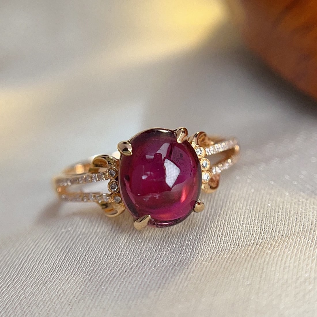 14k Gold 3.35 Ct Natural Tourmaline & Diamond Ring - 6