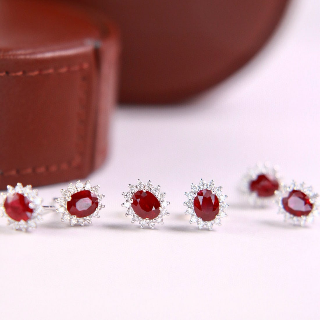 14k Gold 1.06 Ctw Natural Ruby & Diamond Earrings - 6