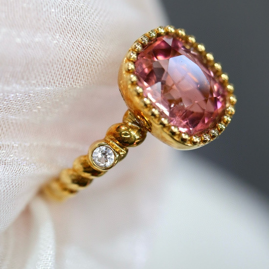 14k Gold 2.68 Ctw Natural Tourmaline & Diamond Ring - 2