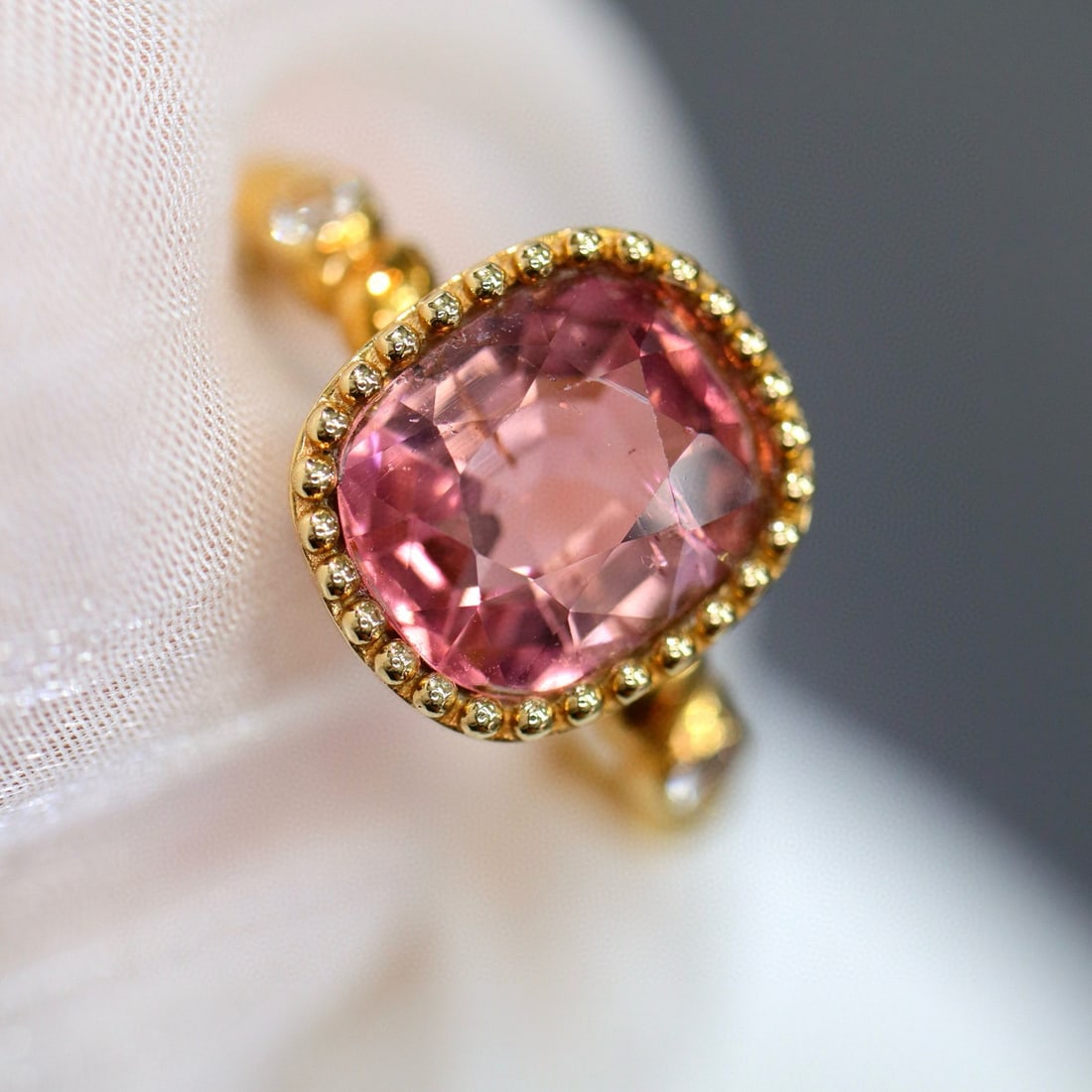 14k Gold 2.68 Ctw Natural Tourmaline & Diamond Ring - 3