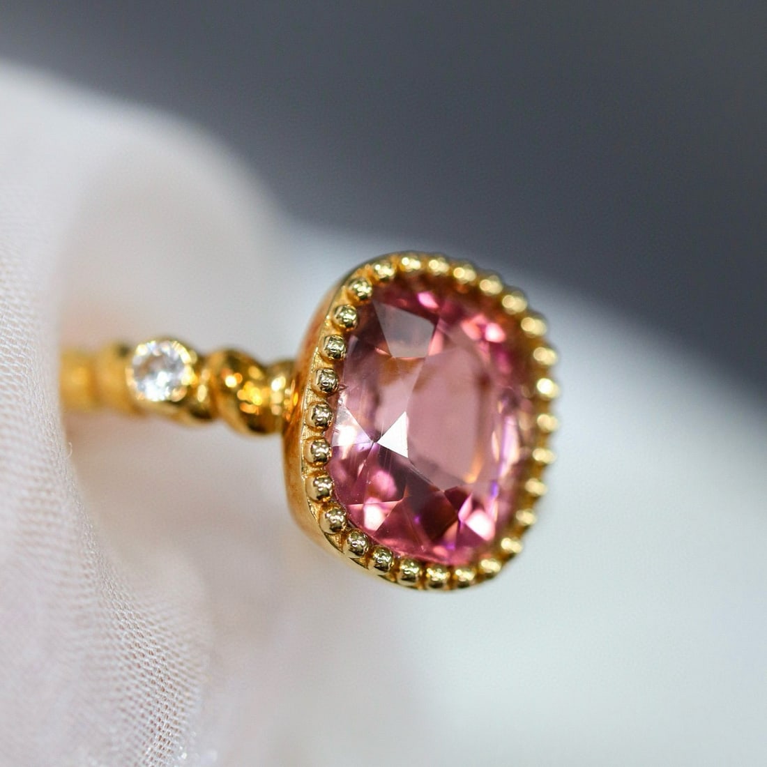 14k Gold 2.68 Ctw Natural Tourmaline & Diamond Ring - 5