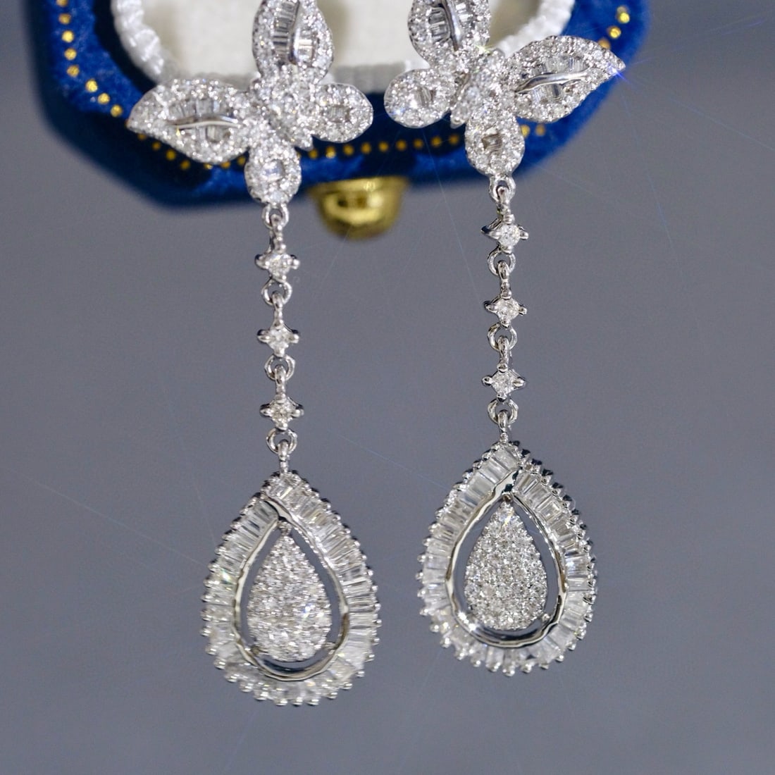 14k Gold 1 Ct Natural H Diamond Earrings - 2