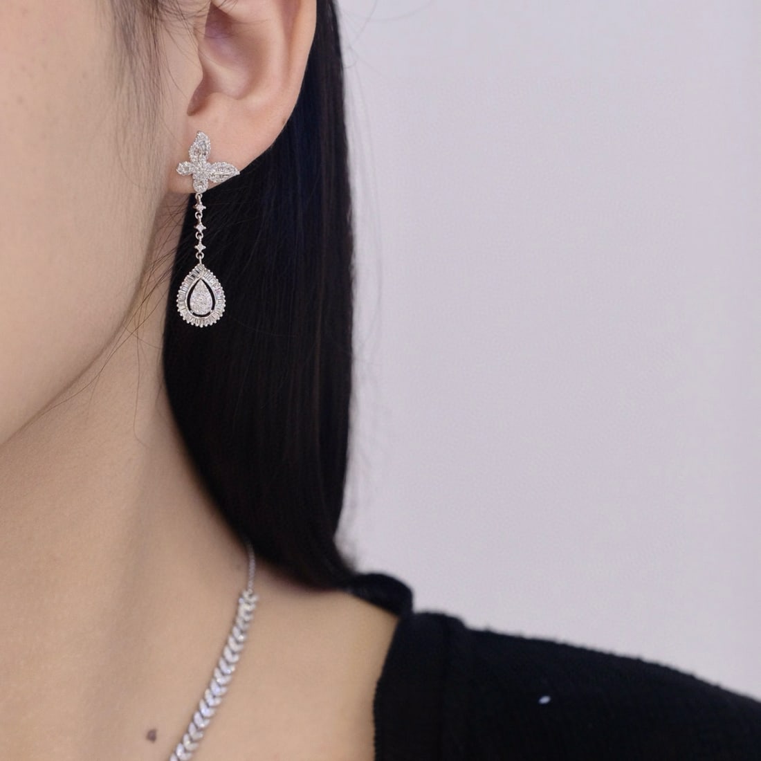 14k Gold 1 Ct Natural H Diamond Earrings - 6