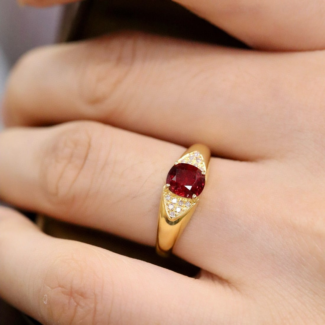 14k Gold 1.27 Ctw Natural Ruby & Diamond Ring - 6