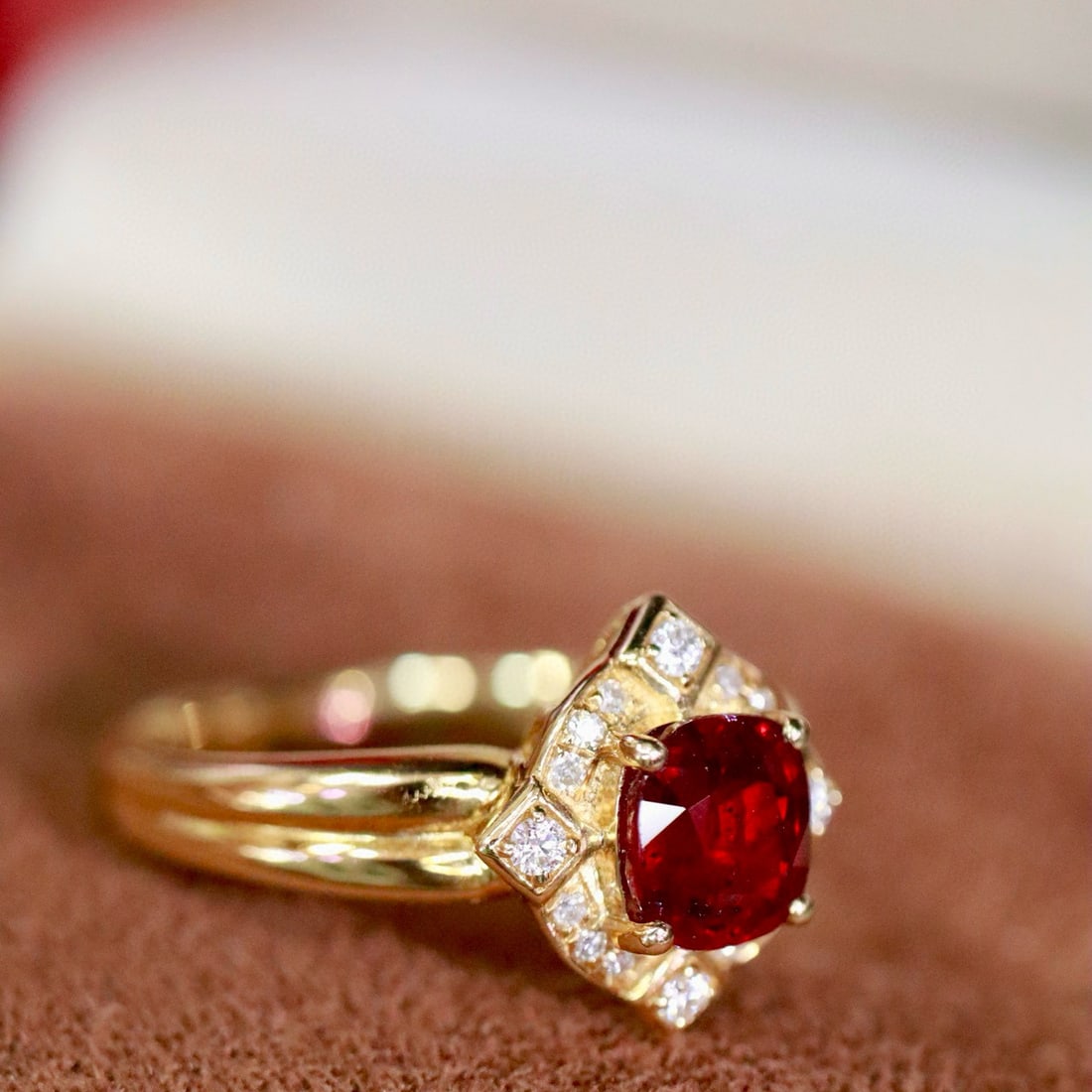14k Gold 1.31 Ctw Natural Ruby & Diamond Ring - 5