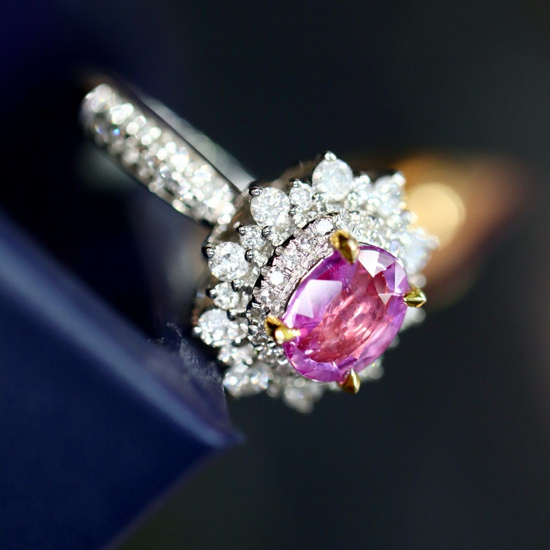 14k Gold 1.19 Ctw Natural Sapphire & Diamond Ring - 2