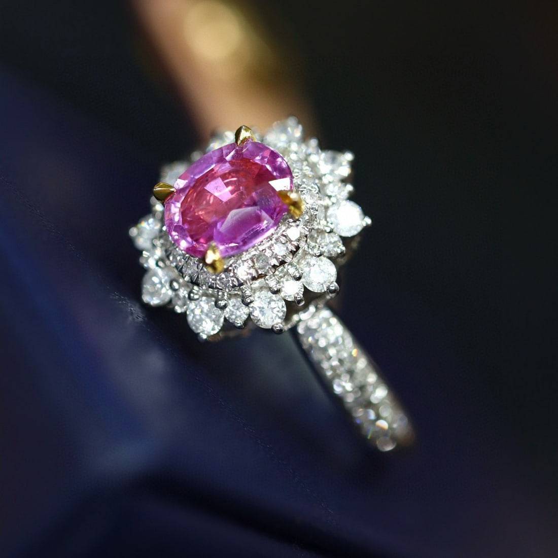 14k Gold 1.19 Ctw Natural Sapphire & Diamond Ring - 3