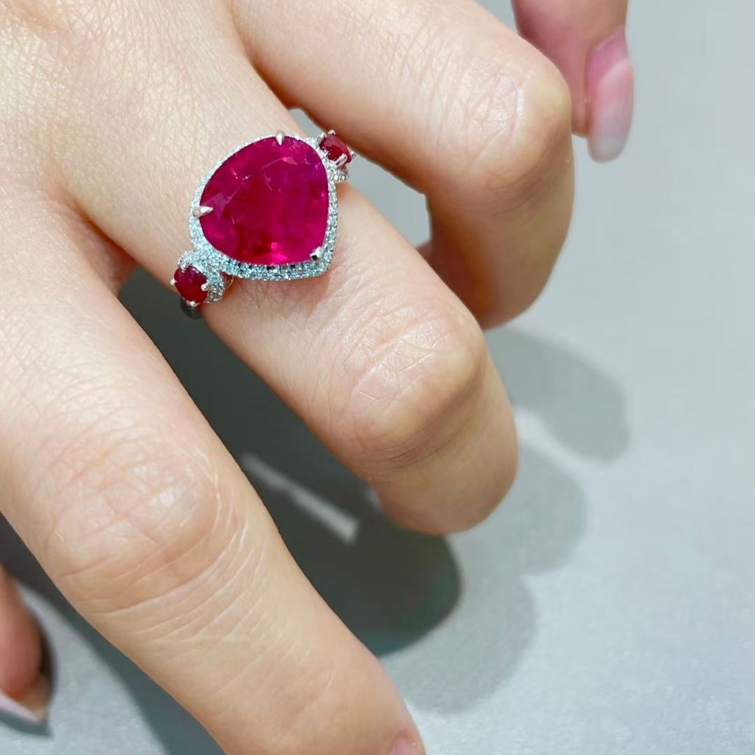 14k Gold 4.71 Ctw Natural Tourmaline & Ruby Ring - 5