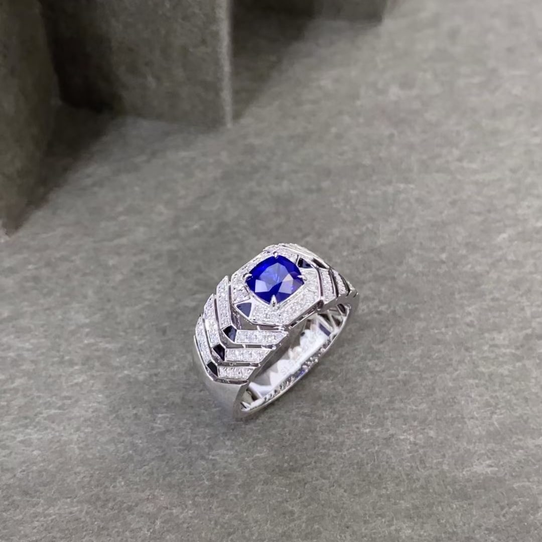 14k Gold 1.94 Ctw Natural Sapphire & Diamond Ring - 3