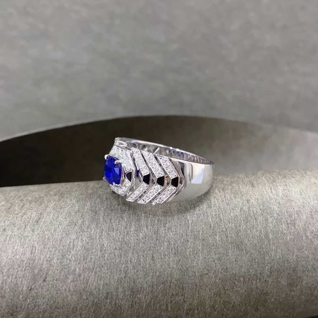 14k Gold 1.94 Ctw Natural Sapphire & Diamond Ring - 5