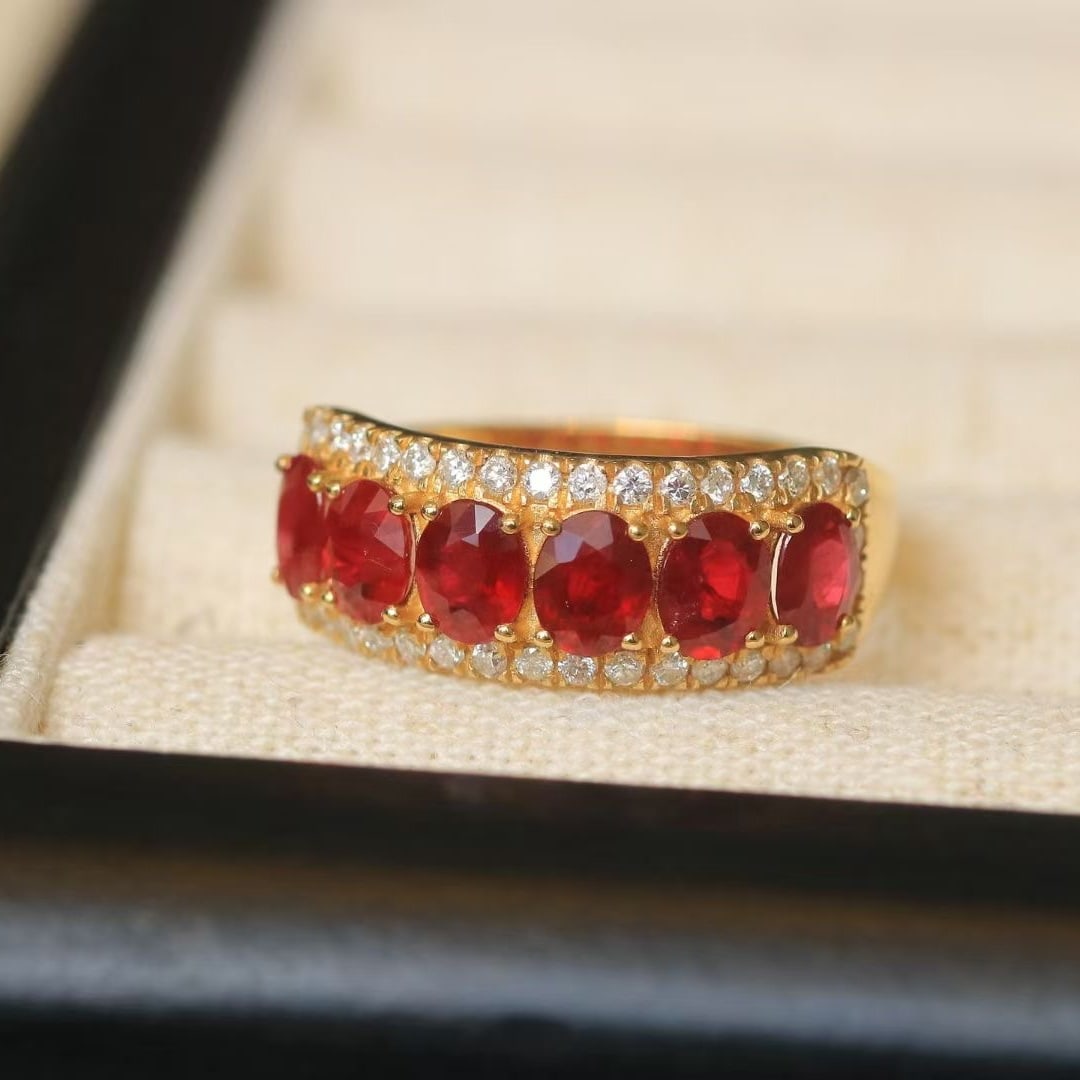 14k Gold 2.27 Ctw Natural Sapphire & Diamond Ring - 7