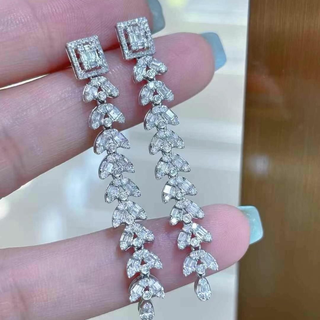 14k Gold 1.5 Ct Natural H Diamond Earrings - 2