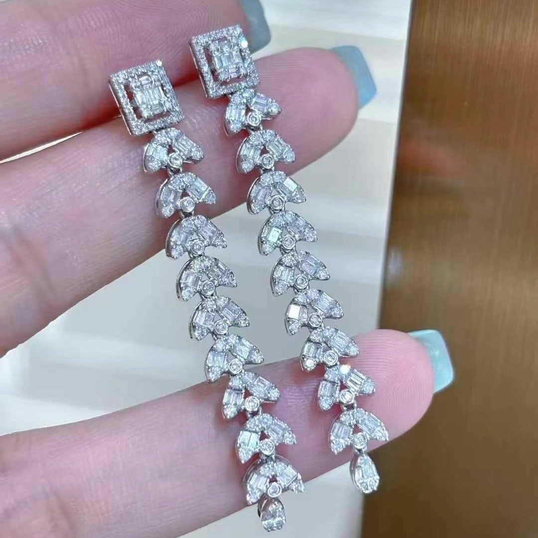 14k Gold 1.5 Ct Natural H Diamond Earrings - 3
