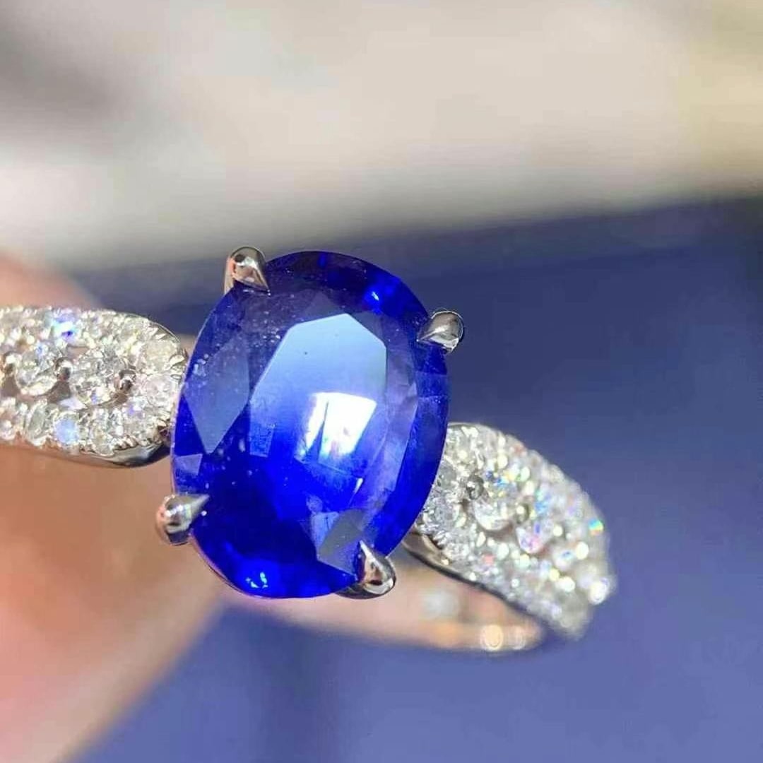 14k Gold 1.98 Ctw Natural Sapphire & Diamond Ring - 2