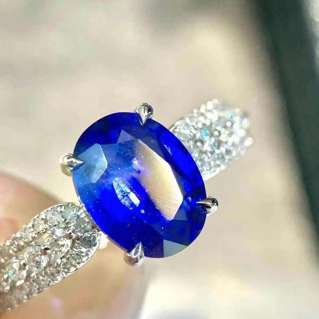 14k Gold 1.98 Ctw Natural Sapphire & Diamond Ring - 3