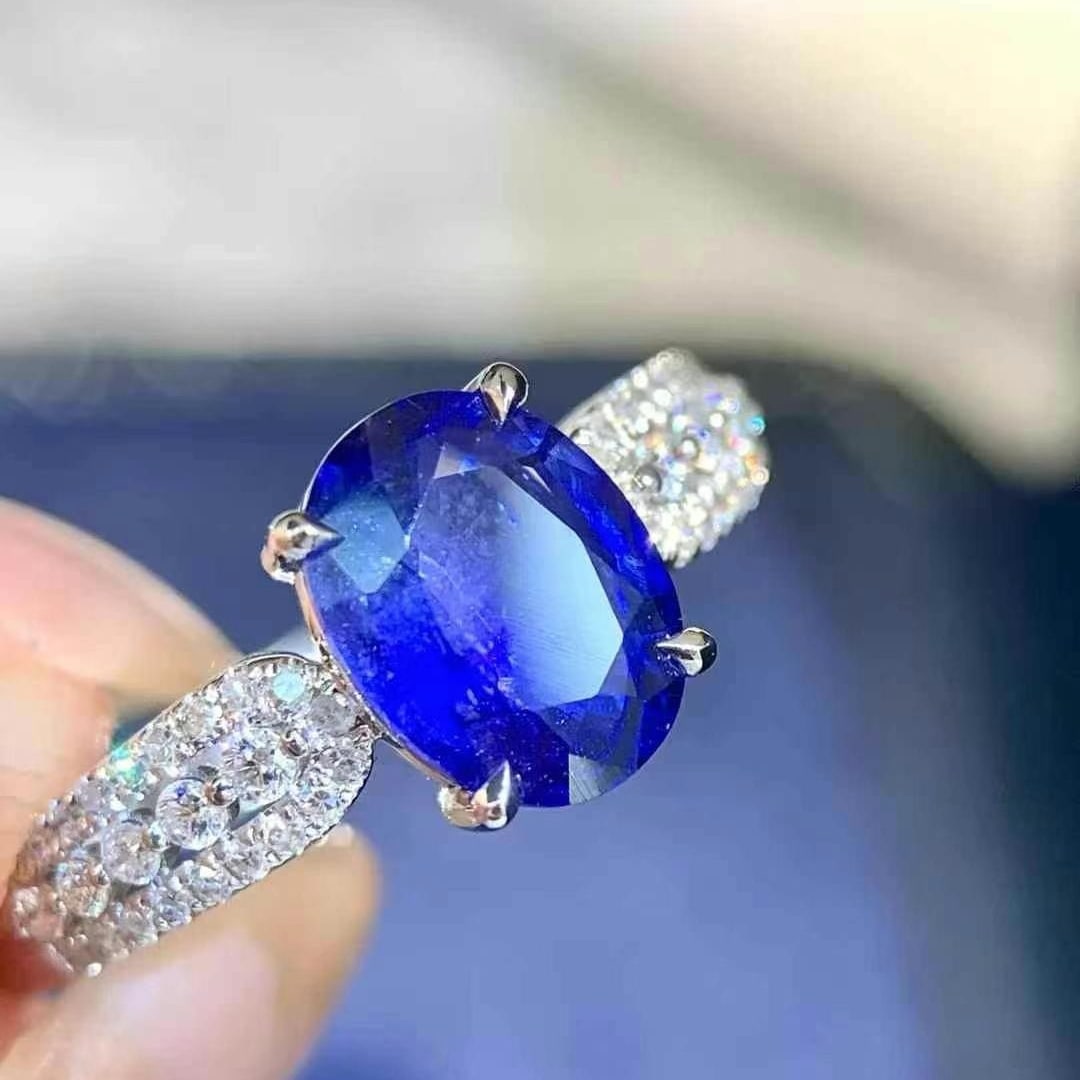 14k Gold 1.98 Ctw Natural Sapphire & Diamond Ring - 5