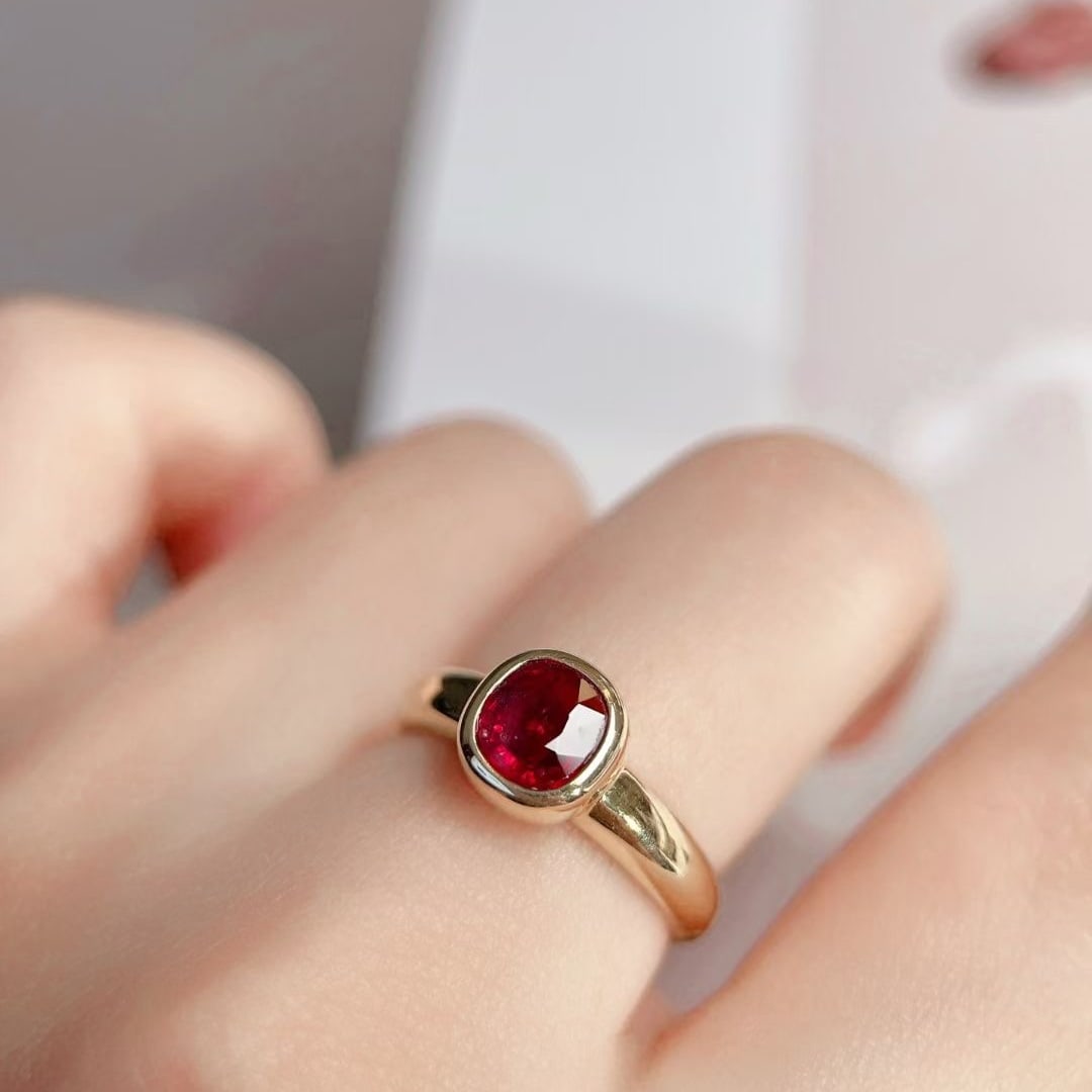14k Gold 1.06 Ct Natural Ruby Ring - 5