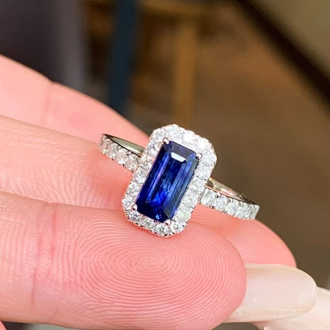 14k Gold 1.85 Ctw Natural Sapphire & Diamond Ring - 2