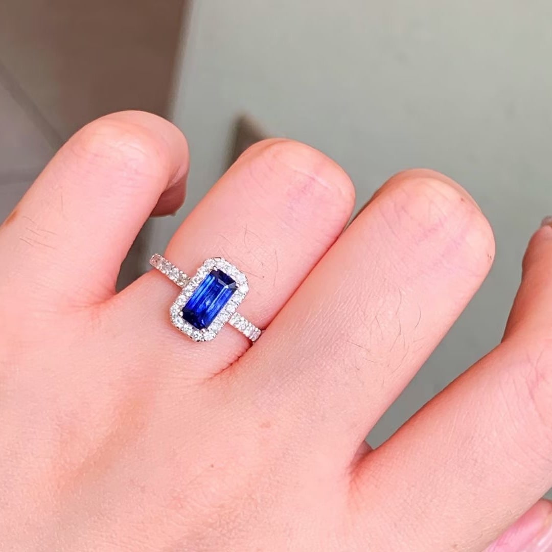 14k Gold 1.85 Ctw Natural Sapphire & Diamond Ring - 3