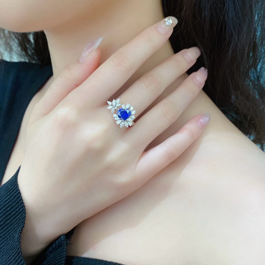 14k Gold 2.93 Ctw Natural Sapphire & Diamond Ring - 6