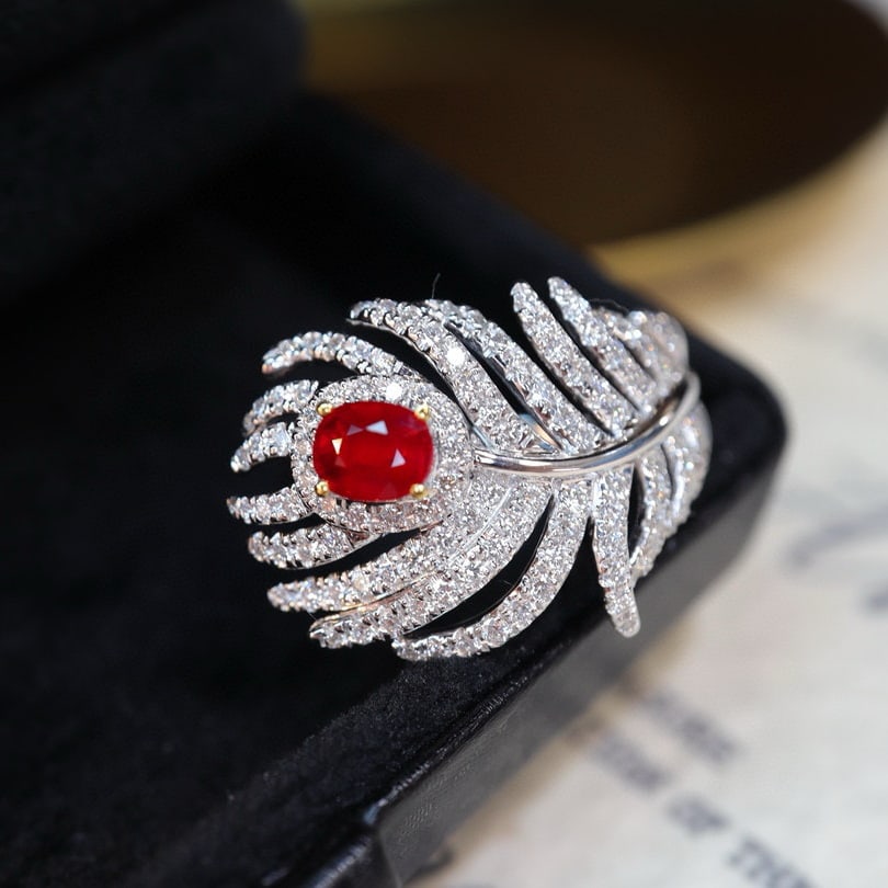 14k Gold 1.43 Ctw Natural Ruby & Diamond Ring - 3