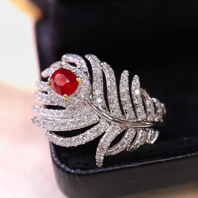 14k Gold 1.43 Ctw Natural Ruby & Diamond Ring - 4