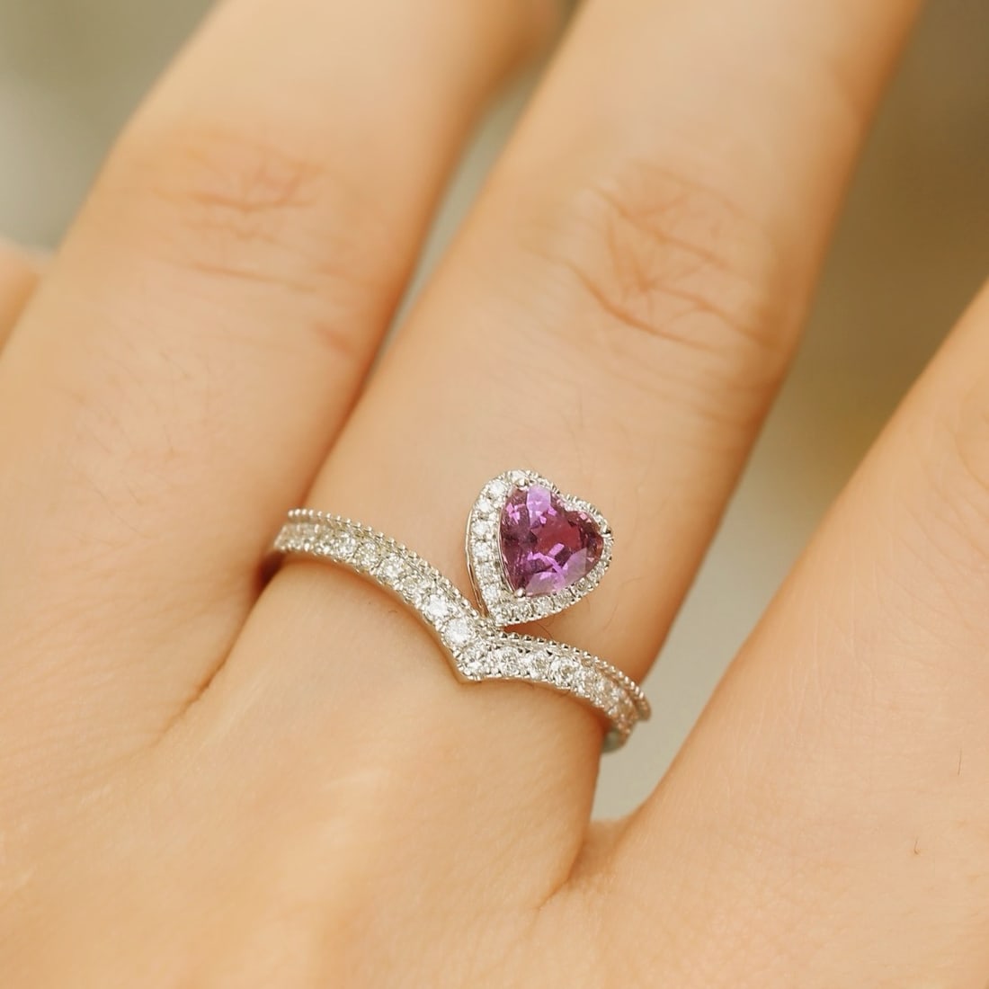 14k Gold 0.56 Ct Natural Sapphire & Diamond Ring - 3