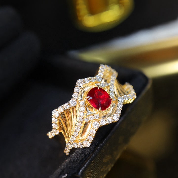 14k Gold 1.03 Ctw Natural Ruby & Diamond Ring (1 of 7)