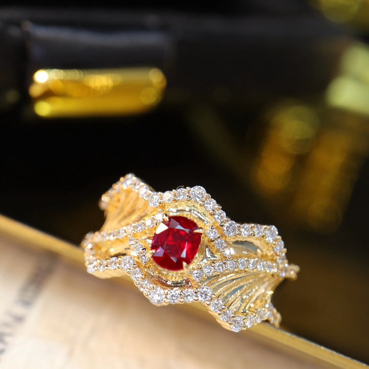 14k Gold 1.03 Ctw Natural Ruby & Diamond Ring - 2