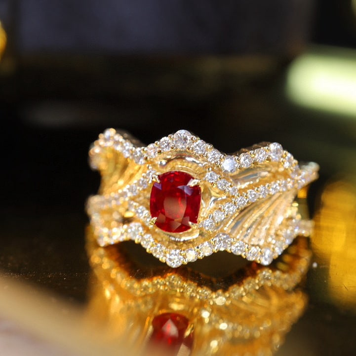 14k Gold 1.03 Ctw Natural Ruby & Diamond Ring - 6