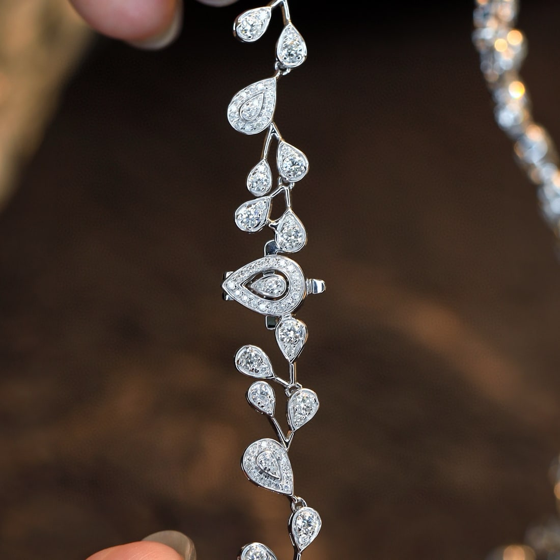14k Gold 6.8 Ct Natural H Diamond Necklace - 5