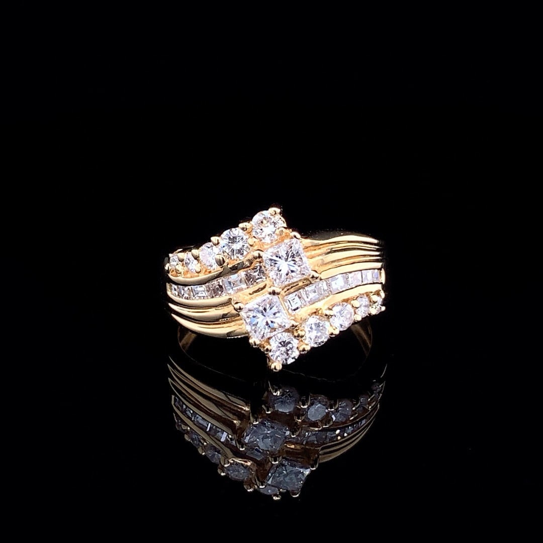 14k Gold 1.08 Ct Natural H Diamond Ring: Ref:230996036 // gold content:14k gold // ring size:7. 25us // // main gemstone:diamond // shape:multiply // carat weight:1. 08ct // clarity grade:vs-si // color:h // treatment:natural // Condition: N