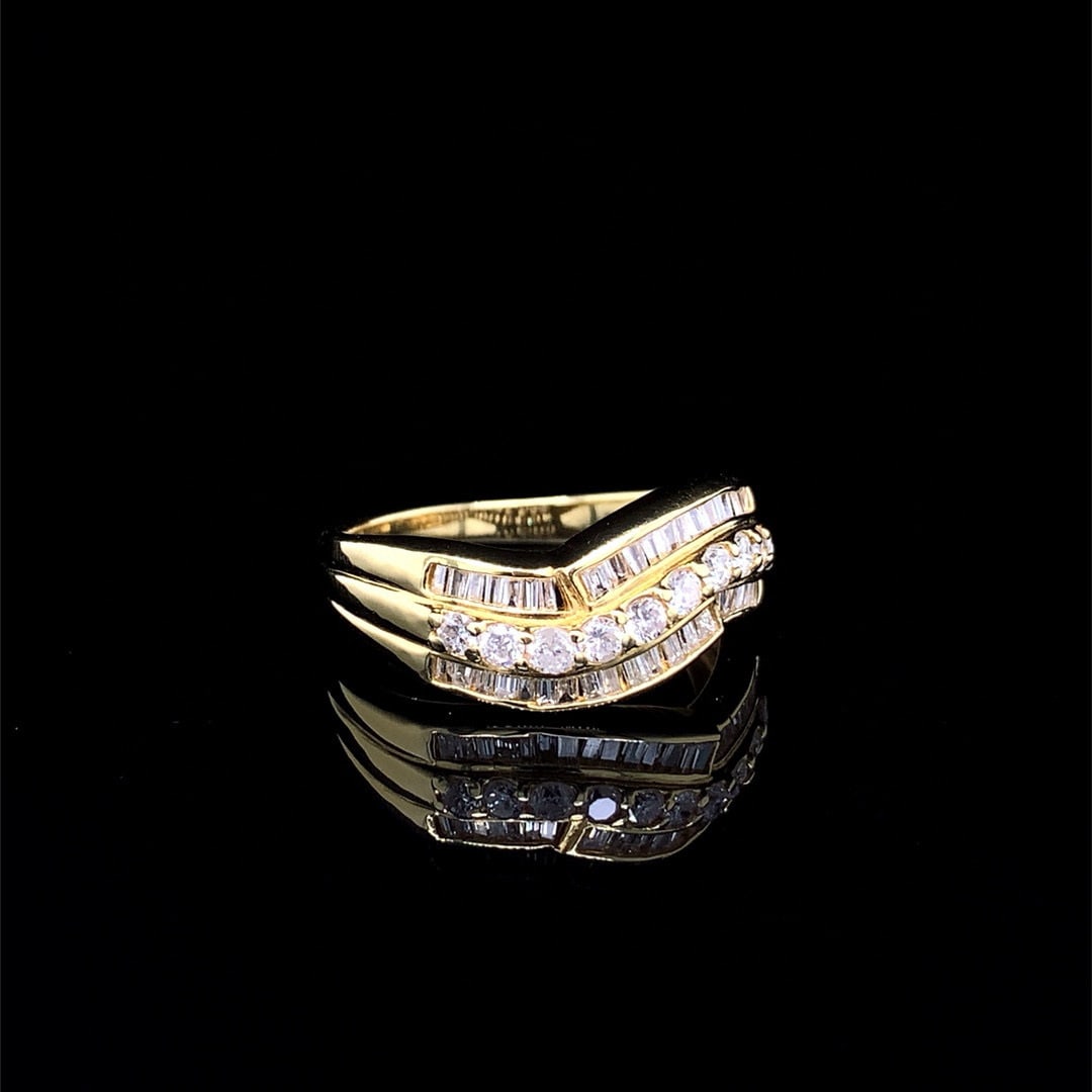 14k Gold 0.78 Ct Natural H Diamond Ring - 3